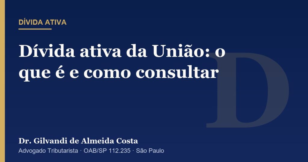 Capa do artigo sobre dívida ativa da União