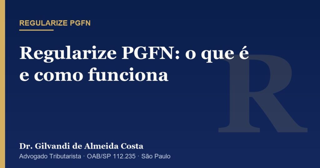 Capa do artigo sobre o portal Regularize da PGFN